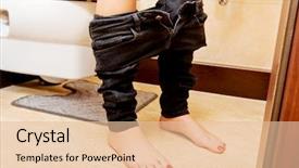  Presentation with pee - PPT theme consisting of pee - female setting at a toilet background and a lemonade colored foreground