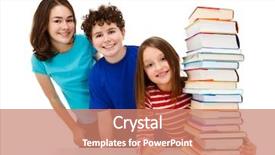  Presentation with islamic books - Presentation theme consisting of peeking behind pile of book background and a  colored foreground