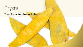  Presentation with mango - Beautiful slide set featuring peel-of-mango-isolated backdrop and a yellow colored foreground