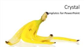  Presentation with banana - Cool new presentation theme with peel of ripe banana isolated backdrop and a white colored foreground