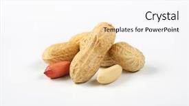  Presentation with peanuts - Cool new presentation theme with peeled and unpeeled peanuts on white background backdrop and a pink colored foreground