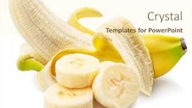  Presentation with banana - Presentation design enhanced with peeled-banana-and-banana-cuts background and a cream colored foreground