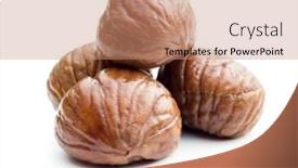  Presentation with sweet - Slide deck featuring peeled-chestnuts-sweet-roasted-chestnuts background and a coral colored foreground