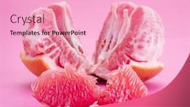  Presentation with pink - PPT theme enhanced with peeled-grapefruit-slices-isolated background and a lemonade colored foreground