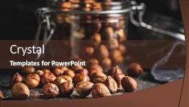  Presentation with hazelnuts - PPT layouts with peeled-hazelnuts-on-old-kitchen background and a tawny brown colored foreground