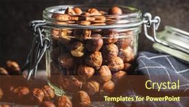  Presentation with old fashioned country kitchen - Theme having peeled-hazelnuts-on-old-kitchen background and a tawny brown colored foreground