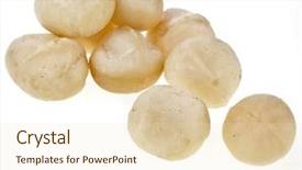  Presentation with macadamia nuts - PPT layouts having peeled macadamia nuts isolated background and a lemonade colored foreground