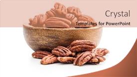  Presentation with orange peel isolated - PPT theme having peeled-pecan-nuts-in-bowl background and a coral colored foreground