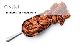 Presentation with nuts - PPT layouts having peeled-pecan-nuts-in-scoop background and a  colored foreground