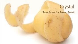  Presentation with tuber crops - Cool new PPT theme with peeled potato tuber with peel backdrop and a cream colored foreground