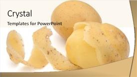  Presentation with potato - Cool new PPT theme with peeled potato tuber with peel backdrop and a blonde colored foreground