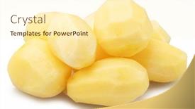  Presentation with potato - PPT theme having peeled-potato-tubers-isolated background and a cream colored foreground