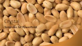  Presentation with peanuts - Colorful presentation enhanced with peeled salted peanuts close up full frame backdrop and a gold colored foreground