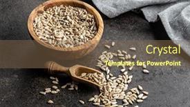  Presentation with sunflower sunflower sunflower sunflower sunflower - Theme enhanced with peeled-sunflower-seeds-in-wooden background and a violet colored foreground