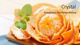  Presentation with cutting heavy metals - Presentation design consisting of peeled tangerine in peels background and a blonde colored foreground