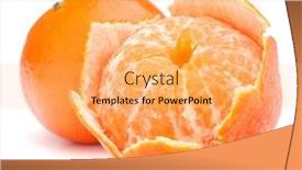  Presentation with fruit - Audience pleasing slide deck consisting of peeled-tangerine-or-mandarin-fruit backdrop and a  colored foreground