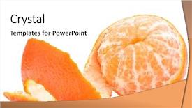  Presentation with orange peel isolated - Colorful PPT theme enhanced with peeled tangerine or mandarin fruit backdrop and a white colored foreground
