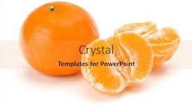  Presentation with fruit - Cool new presentation theme with peeled-tangerine-or-mandarin-fruit backdrop and a gold colored foreground