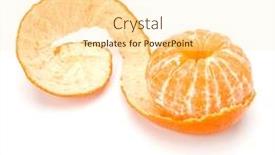  Presentation with orange peel isolated - Cool new PPT theme with peeled-tangerine-or-mandarin-fruit backdrop and a cream colored foreground