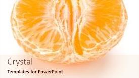  Presentation with fruit - PPT layouts having peeled-tangerine-or-mandarin-fruit background and a lemonade colored foreground