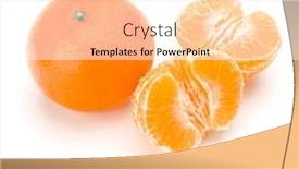  Presentation with amla fruit - PPT theme enhanced with peeled-tangerine-or-mandarin-fruit background and a white colored foreground