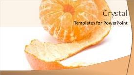  Presentation with orange peel isolated - Presentation design enhanced with peeled-tangerine-or-mandarin-fruit background and a yellow colored foreground