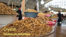  Presentation with english food - PPT layouts having peeled-walnuts-for-sale-close background and a tawny brown colored foreground