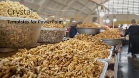  Presentation with english food - Presentation theme enhanced with peeled-walnuts-for-sale-close background and a  colored foreground