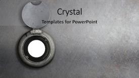  Presentation with armor - Beautiful presentation theme featuring peephole on metal armored door backdrop and a light gray colored foreground