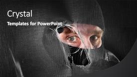  Presentation with creepy - Slide set featuring peeping-tom-looking-through background and a dark gray colored foreground