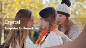  Presentation with bully - Slides featuring peer - school bully rebel teenagers background and a tawny brown colored foreground