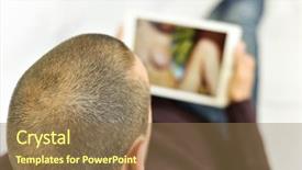  Presentation with porn - Beautiful PPT theme featuring peer - young caucasian man lying backdrop and a coral colored foreground