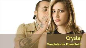  Presentation with grain in ear - Colorful slide deck enhanced with peer pressure - caucasian mid-adult man whispering backdrop and a tawny brown colored foreground