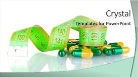  Presentation with peer pressure - Colorful theme enhanced with peer pressure - diet pills and measuring tape backdrop and a white colored foreground