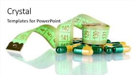  Presentation with peer pressure - Colorful PPT theme enhanced with peer pressure - diet pills and measuring tape backdrop and a white colored foreground