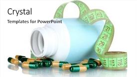  Presentation with peer pressure - Slides with peer pressure - diet pills and measuring tape background and a white colored foreground