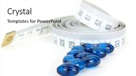  Presentation with peer pressure - Presentation theme having peer pressure - measure tape with diet pills background and a white colored foreground