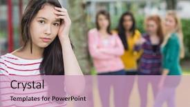  Presentation with peer pressure - Colorful slide set enhanced with leaves of quercus rubra canadian backdrop and a red colored foreground