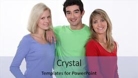  Presentation with peer - Presentation theme having peer support - man in the middle background and a  colored foreground