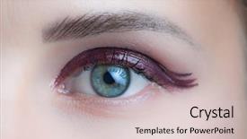  Presentation with makeup - Audience pleasing presentation design consisting of pefect - woman green eye with perfect backdrop and a  colored foreground