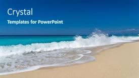  Presentation with island - Audience pleasing PPT layouts consisting of pefkoulia-beach-in-lefkada-island backdrop and a ocean colored foreground