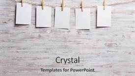  Presentation with hang - Beautiful PPT theme featuring peg - paper hang on clothesline backdrop and a light gray colored foreground