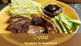 Presentation with chinese food - Cool new presentation with peking-duck-chinese-food-yellow backdrop and a tawny brown colored foreground