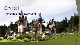  Presentation with romania - Amazing PPT layouts having peles castle sinaia the former kingdom residence in romania backdrop and a sky blue colored foreground