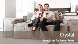  Presentation with happy 18th birthday - Presentation theme consisting of peliculas - portrait of a happy young background and a  colored foreground