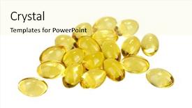  Presentation with oil rig in white and black - Audience pleasing presentation theme consisting of pellets of fish oil isolated backdrop and a blonde colored foreground