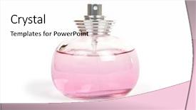  Presentation with perfume - PPT layouts having pellucid - bottle of perfume background and a white colored foreground