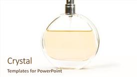 Presentation with perfume - Slides consisting of pellucid - bottle of perfume background and a cream colored foreground