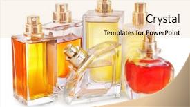  Presentation with perfume - Audience pleasing presentation consisting of pellucid - perfume bottles backdrop and a lemonade colored foreground