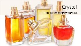  Presentation with perfume - Beautiful presentation theme featuring pellucid - perfume bottles backdrop and a lemonade colored foreground